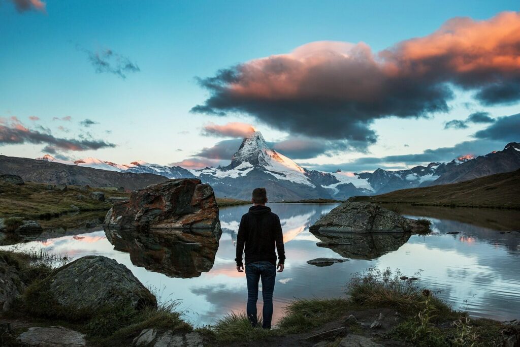 man-watching-lake