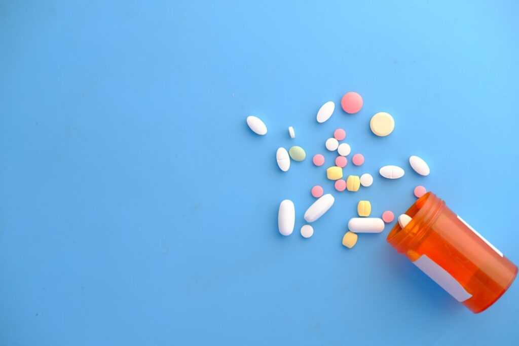 pills flowing from a bottle