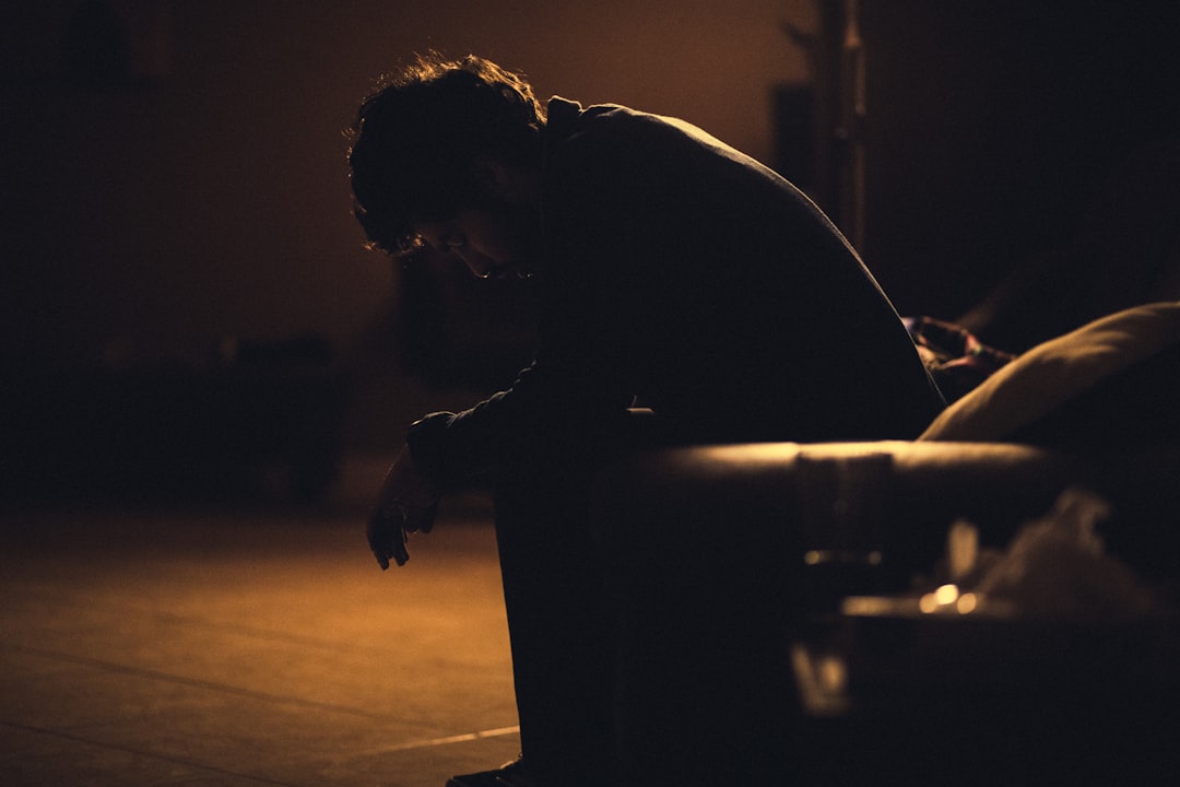 depressed man sitting
